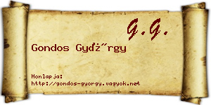 Gondos György névjegykártya