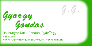 gyorgy gondos business card